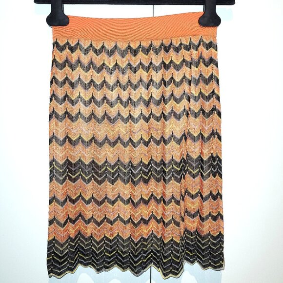M Missoni Chevron-patterned Knit Skirt Size 6 - Picture 3 of 7
